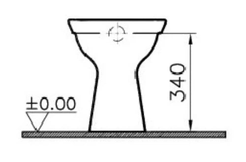 Procasa Normus cuvette à poser avec plate-forme sortie AO 360 x 475 mm - blanc - pour réservoir mi-haut/haut
