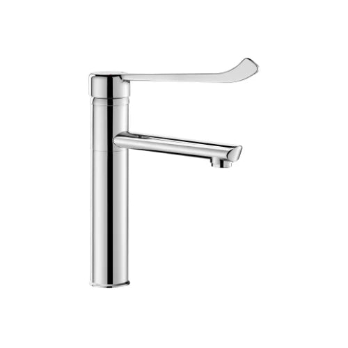 MELANGEUR DE LAVABO MONO-COMMANDE DELABIE SECURITHERM chromé levier PMR 215mm mitigeur à équilibrage de pression-corp int.lisse