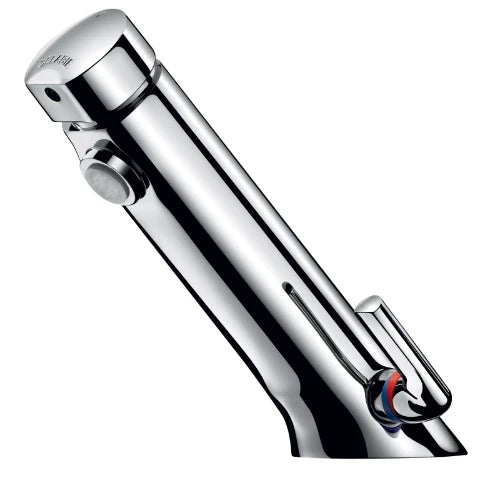 MELANGEUR DE LAVABO DELABIE TEMPOSOFT 2 3/8 chromé temporise a/flexibels s/robinet d'arret,deb.3l/min