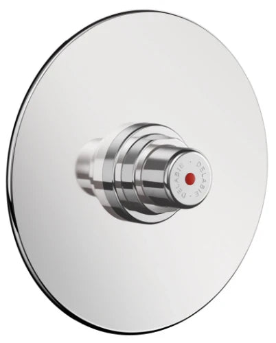 ROBINET TUB DE DOUCHE DELABIE TEMPOSTOP à encastrer, temporise, avec plaque ronde 130 mm