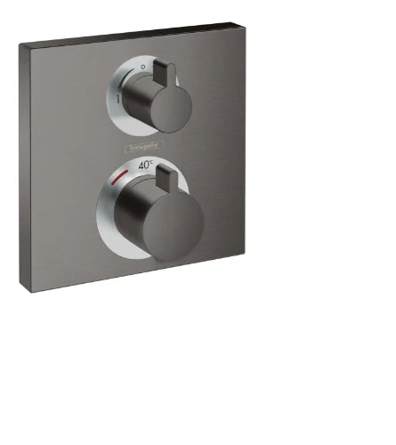 Hansgrohe Ecostat Square set de finition mural encastré noir chromé brossé 2 fonctions