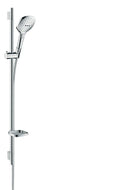 Hansgrohe Select E 120 90CM ! set de douche chromé Unica'sPuro EcoSmart 3jet a/barre de douche, porte savon et flex 160cm