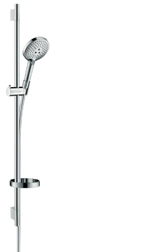Hansgrohe Select S 120 90CM ! set de douche chrome Unica'sPuro EcoSmart 3jet a/barre de douche, porte savon et flex 160cm