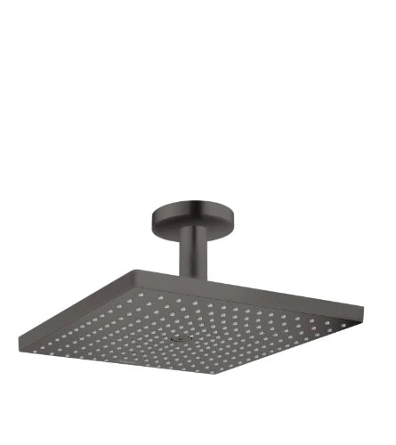 Hansgrohe Raindance douche de tête montage au plafond 300 MM - 300 MM o noir brossé 1 jet avec bras de douche