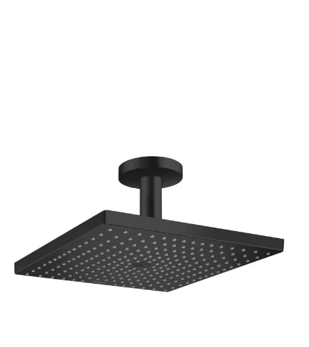 Hansgrohe Raindance E douche de tête montage au plafond 300 MM - 300 MM o noir mat 1 jet avec bras de douche