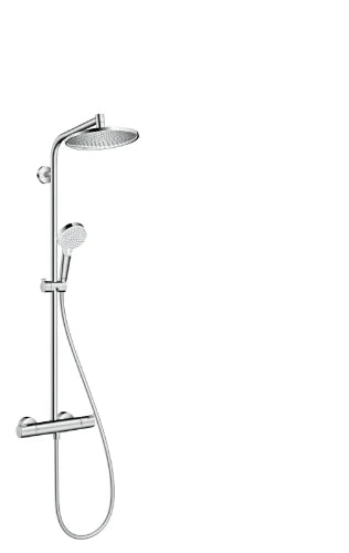 Hansgrohe Crometta Système de douche S 240 1jet ecoSmart Showerpipe - chromé - thermostat - douche de tête ronde 240 mm - douchette Crometta S Vario