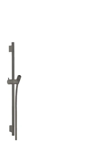 Hansgrohe Unica S Puro barre de douche 22 MM 650 MM  noir brossé barre de douche, flexible de douche, pièce coulissante