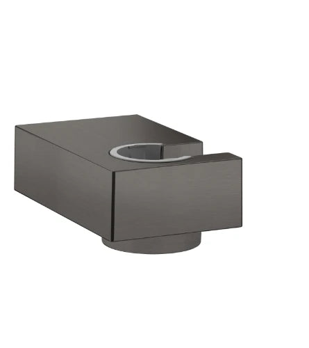 Hansgrohe Porter support douchette E mural noir chromé brossé pour flexibles avec écrou conique