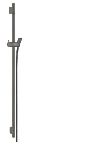 Hansgrohe Unica S Puro barre de douche 22 MM 900 MM  noir brossé barre de douche, flexible de douche, pièce coulissante