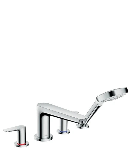 Hansgrohe Talis E mitigeur bain 4-trous montage sur gorge chromé avec douchette, flexible 1,60m