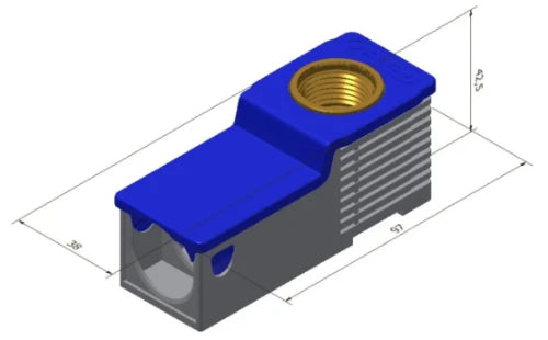 Henco laiton à sertir Wall Box boite à encastrer 90° FF 20 x 1/2 F - bleu