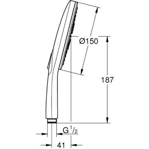 Grohe Rainshower SmartActive douchette 3 jets