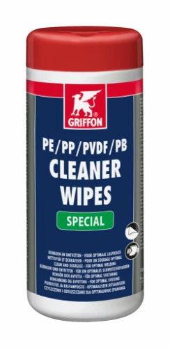 Griffon Wipes lingettes nettoyantes (pot 100 pièces) pour PE, PP, PVDF et PB - prix par pot