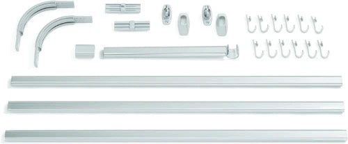 Coram Sealskin easy roll combi système pour plusieurs configurations incl 12 crochets rideau Aluminium