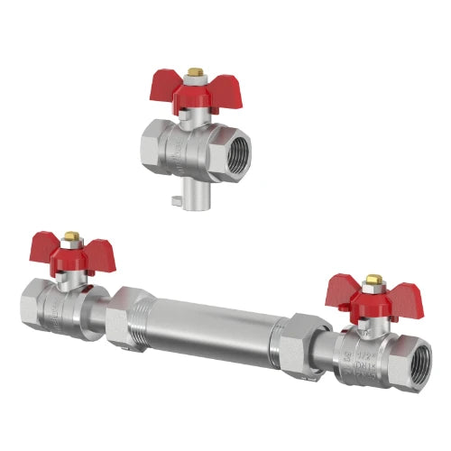 Meibes Sonic set d'installation avec vannes à bille pour caloriemètres DN15 - 0,6-1,5 m³/h