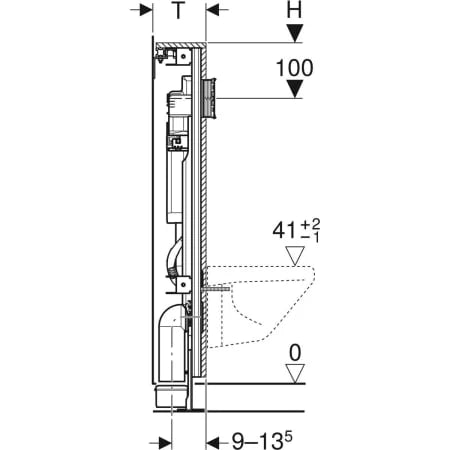 Geberit GISeasy module pour toilette suspendue, 120 cm, avec Sigma réservoir encastré 12 cm, réglable en largeur: 60 - 95 cm