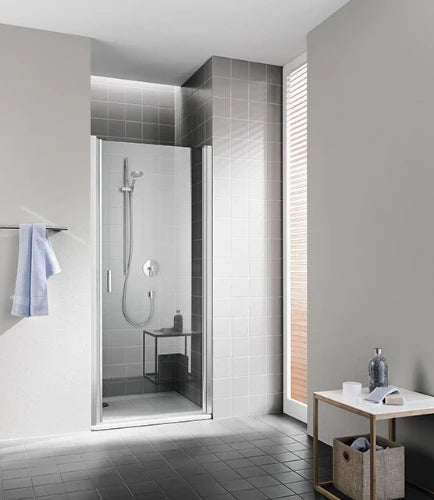 Kermi Cada XS 1WR porte pivotante 850 x 2000 mm - réglage 810-860 mm - verre de sécurité ESG clair clean - ouverture intérieure/extérieure charnière droite - profilé: argent poli