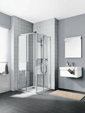 Kermi Cada XS E2R entrée d'angle demi-porte droite 900 x 2000 mm - réglage 875-900 mm - verre de sécurité ESG clair clean - profilé: argent poli
