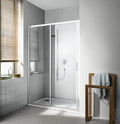 Kermi Cada XS G2R porte coulissante 1200 x 2000 mm - réglage 1160-1210 mm - SIHG ESG clair clean 2 parties avec partie fixe droite - profilé: argent poli