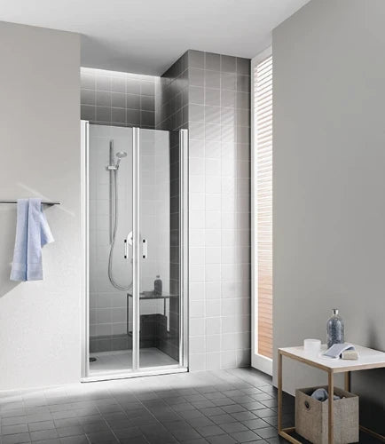 Kermi Cada XS PTD porte battante 900 x 2000 mm - réglage 860-910 mm - verre de sécurité ESG clair clean - profilé: argent poli