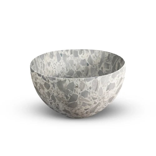 Looox Sink Collection lavabo à poser rond 230 mm - gris terrazzo - céramique - sans trou de robinet - sans trop-plein