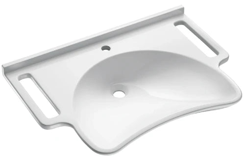 Delabie Mineralcast PMR lavabo mural 785 x 545 mm - wit RAL 9016 - avec trou de robinet - sans trop-plein