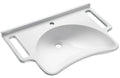 Delabie Mineralcast PMR lavabo mural 785 x 545 mm - wit RAL 9016 - avec trou de robinet - sans trop-plein