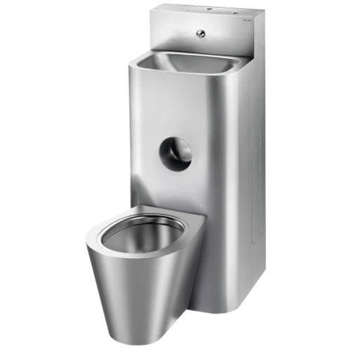 DELABIE Combi KOMPACT lavabo WC à poser au centre Inox 304 satiné