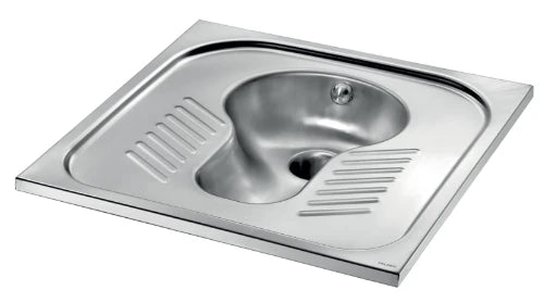 DELABIE WC turc SHA 700 1 effet d'eau avec siphon Ø1" Inox 304 sat.