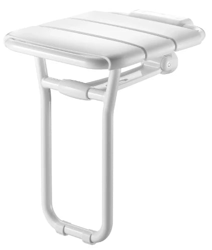 Delabie siège de douche 360 - 407 o 480 ! 25 blanc aluminium . siège relevable alu+pied+larges lattes en PVC
