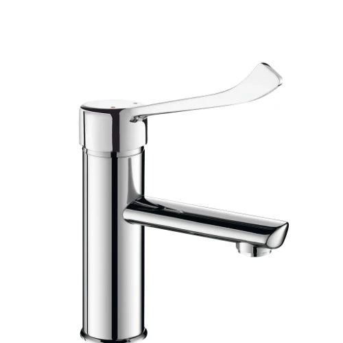 MELANGEUR DE LAVABO MONO-COMMANDE DELABIE chromé avec manette 128 mm/cart.diam 40/sans vidage/3lmin