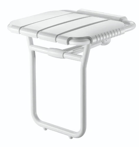 Delabie siège de douche alu rabattable large avec pied 430 x 465 x 480 mm - blanc