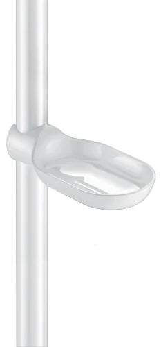 DELABIE Porte-savon coulissant clipsable Nylon blanc pr barre Ø25+32