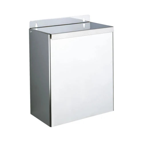 Delabie poubelle rectangulaire mural avec couvercle 13 litre 150 x 280 x 320 mm - inox brillant