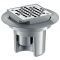 DELABIE Siphon sol dur 100x100 - H. régl. sortie intégrée Ø40