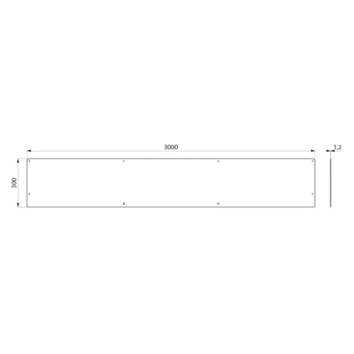 DELABIE Dosseret L.3000 H.300 Inox 304 satiné