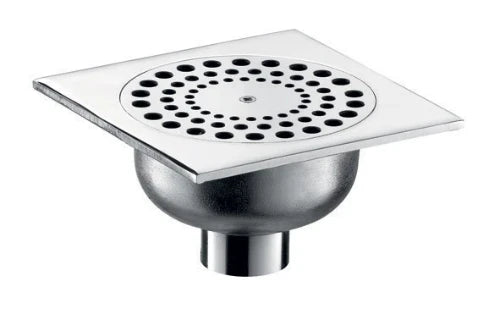 DELABIE Siphon de sol à platine 140x140 - sortie verticale Ø40