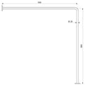 BARRE DE DOUCHE 90 - 90 o CM 20MM inox angulaire avec rosaces et fixations invisibles