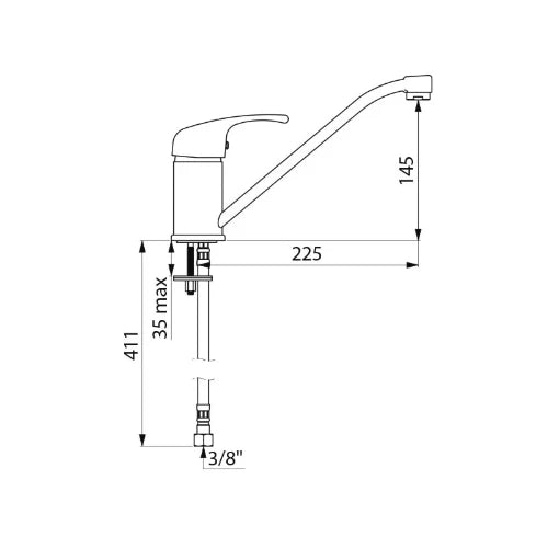 MELANGEUR DE CUISINE DELABIE 220 - 145  MM ! chromé bec mobile