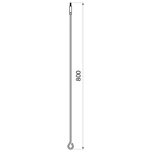 DELABIE ECO plafondpendel vr gordijndrager Ø20 800mm RVS en messing