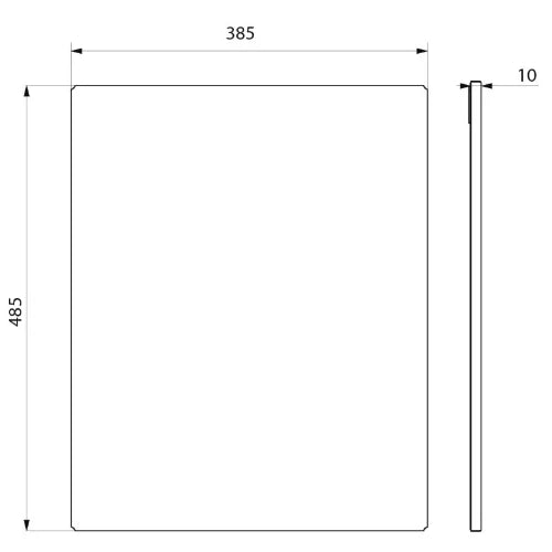 DELABIE Miroir de toilette incassable 10x385x485 Inox poli miroir