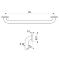 POIGNEE DELABIE 500 - 32 rvs poli . finition ultra satiné-tubes inox bactériostatique