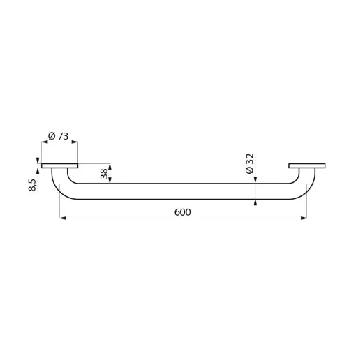 Delabie barre de maintien 32 x 600 mm - blanc nylon