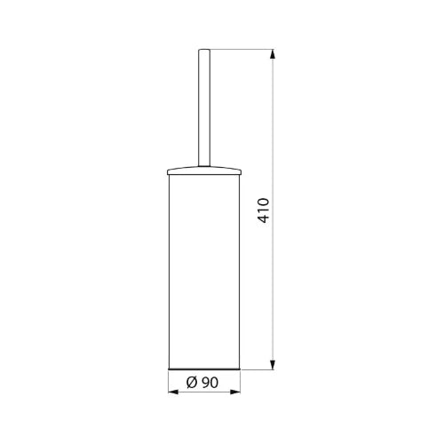 DELABIE toiletborstelh m.deksel staand gesatineerd 410x90mm mat rvs