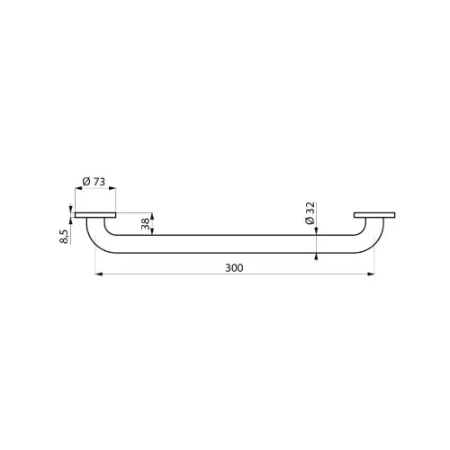 Delabie barre de maintien 32 x 300 mm - blanc nylon