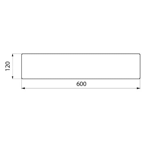 DELABIE Tablette murale 120x600 acier blanc
