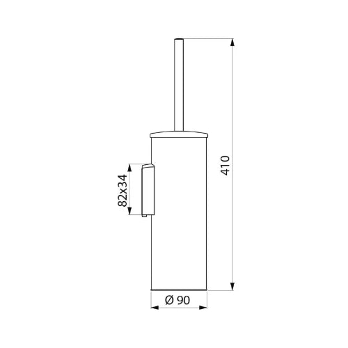 DELABIE porte-balai WC avec couvercle mur en acier inoxydable satiné 410x90mm mat