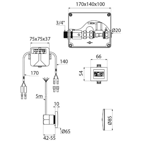 ARMOIRE DE COMMANDE DELABIE TEMPOMATIC 3/4 max. 6 métres pour detection encastré