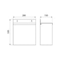 Delabie poubelle rectangulaire mural avec couvercle 13 litre 150 x 280 x 320 mm - inox brillant