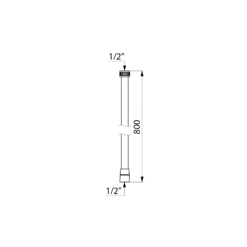 DELABIE Flexible armé FF1/2" PVC blanc L.0,80 m